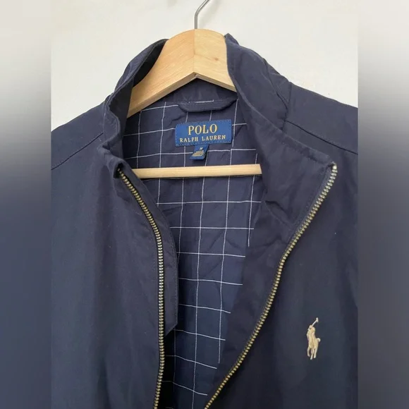 Polo Ralph Lauren Navy Blue Vest Men’s Plaid Lined Pony Logo Size M - Picture 3 of 6